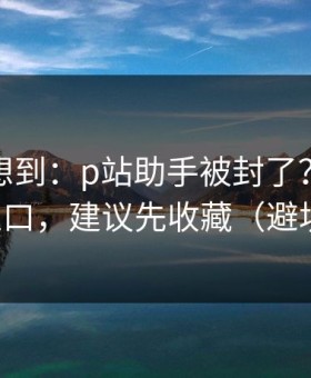 我真没想到：p站助手被封了？，最稳妥的入口，建议先收藏（避坑重点）