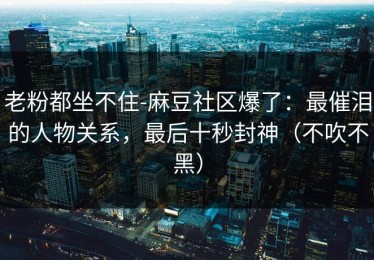 老粉都坐不住-麻豆社区爆了：最催泪的人物关系，最后十秒封神（不吹不黑）