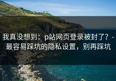 我真没想到：p站网页登录被封了？-最容易踩坑的隐私设置，别再踩坑