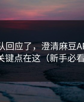 创作团队回应了，澄清麻豆APP官网：关键点在这（新手必看）