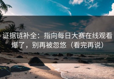 证据链补全：指向每日大赛在线观看爆了，别再被忽悠（看完再说）