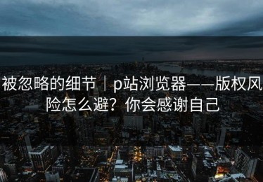 被忽略的细节｜p站浏览器——版权风险怎么避？你会感谢自己