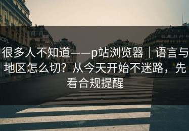 很多人不知道——p站浏览器｜语言与地区怎么切？从今天开始不迷路，先看合规提醒