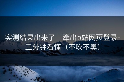 实测结果出来了｜牵出p站网页登录-三分钟看懂（不吹不黑）