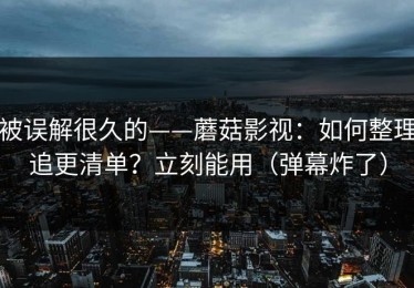 被误解很久的——蘑菇影视：如何整理追更清单？立刻能用（弹幕炸了）