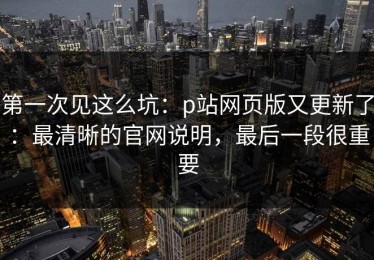 第一次见这么坑：p站网页版又更新了：最清晰的官网说明，最后一段很重要