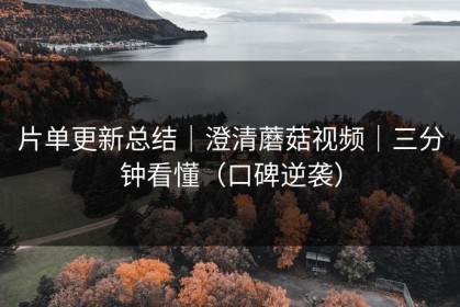片单更新总结｜澄清蘑菇视频｜三分钟看懂（口碑逆袭）