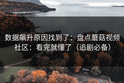 数据飙升原因找到了：盘点蘑菇视频社区：看完就懂了（追剧必备）