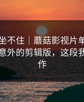 老粉都坐不住｜蘑菇影视片单悄悄加更，最意外的剪辑版，这段我愿称神作