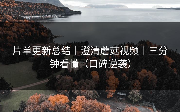 片单更新总结|澄清蘑菇视频|三分钟看懂(口碑逆袭) 片单更新总结|澄清蘑菇视频|三分钟看懂(口碑逆袭)