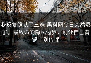 我反复确认了三遍-黑料网今日突然爆了，最致命的隐私边界，别让自己背锅｜别传谣