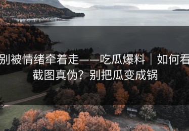 别被情绪牵着走——吃瓜爆料｜如何看截图真伪？别把瓜变成锅
