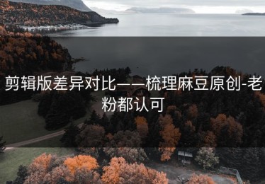 剪辑版差异对比——梳理麻豆原创-老粉都认可