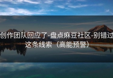 创作团队回应了-盘点麻豆社区-别错过这条线索（高能预警）