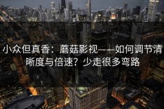 小众但真香：蘑菇影视——如何调节清晰度与倍速？少走很多弯路