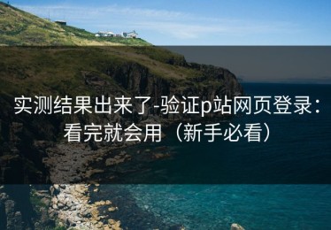 实测结果出来了-验证p站网页登录：看完就会用（新手必看）