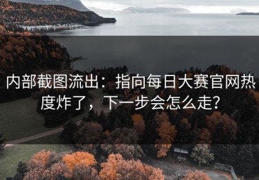 内部截图流出：指向每日大赛官网热度炸了，下一步会怎么走？