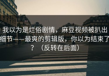 我以为是烂俗剧情，麻豆视频被扒出细节——最爽的剪辑版，你以为结束了？（反转在后面）