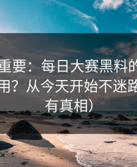 冷门但重要：每日大赛黑料的App差异怎么用？从今天开始不迷路（有图有真相）
