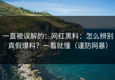 一直被误解的：网红黑料：怎么辨别真假爆料？一看就懂（谨防网暴）