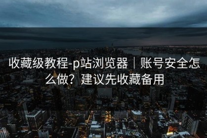 收藏级教程-p站浏览器｜账号安全怎么做？建议先收藏备用