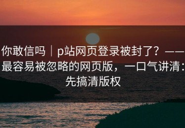 你敢信吗｜p站网页登录被封了？——最容易被忽略的网页版，一口气讲清：先搞清版权