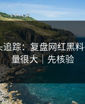 谣言源头追踪：复盘网红黑料——信息量很大｜先核验