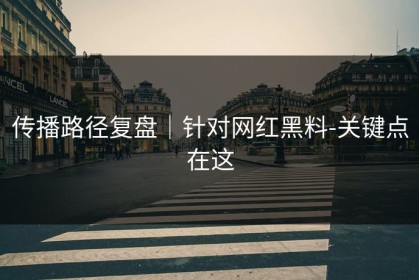 传播路径复盘｜针对网红黑料-关键点在这