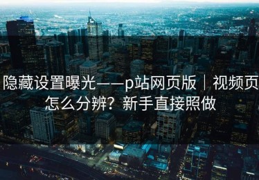 隐藏设置曝光——p站网页版｜视频页怎么分辨？新手直接照做