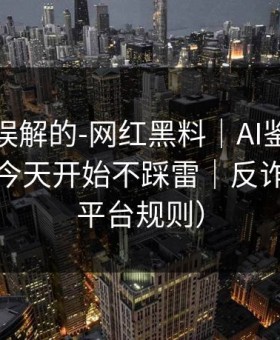 一直被误解的-网红黑料｜AI鉴谣怎么用？从今天开始不踩雷｜反诈避坑（平台规则）