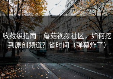收藏级指南｜蘑菇视频社区，如何挖到原创频道？省时间（弹幕炸了）