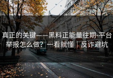 真正的关键——黑料正能量往期-平台举报怎么做？一看就懂｜反诈避坑