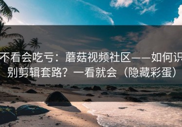 不看会吃亏：蘑菇视频社区——如何识别剪辑套路？一看就会（隐藏彩蛋）
