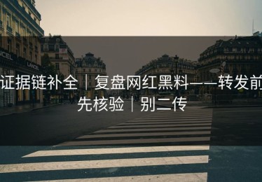证据链补全｜复盘网红黑料——转发前先核验｜别二传