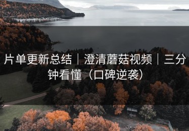 片单更新总结｜澄清蘑菇视频｜三分钟看懂（口碑逆袭）