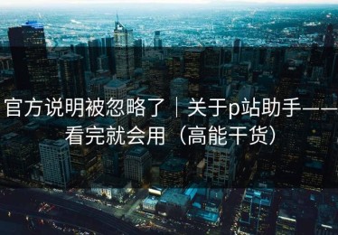 官方说明被忽略了｜关于p站助手——看完就会用（高能干货）