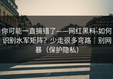 你可能一直搞错了——网红黑料-如何识别水军矩阵？少走很多弯路｜别网暴（保护隐私）