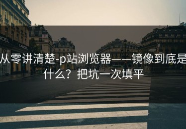 从零讲清楚-p站浏览器——镜像到底是什么？把坑一次填平