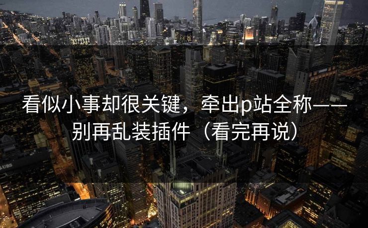 看似小事却很关键，牵出p站全称——别再乱装插件（看完再说）