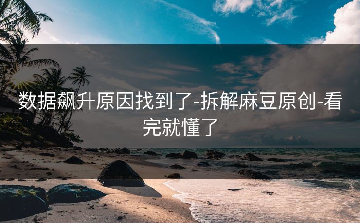 数据飙升原因找到了-拆解麻豆原创-看完就懂了