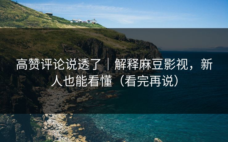 高赞评论说透了｜解释麻豆影视，新人也能看懂（看完再说）