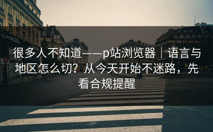 很多人不知道——p站浏览器｜语言与地区怎么切？从今天开始不迷路，先看合规提醒
