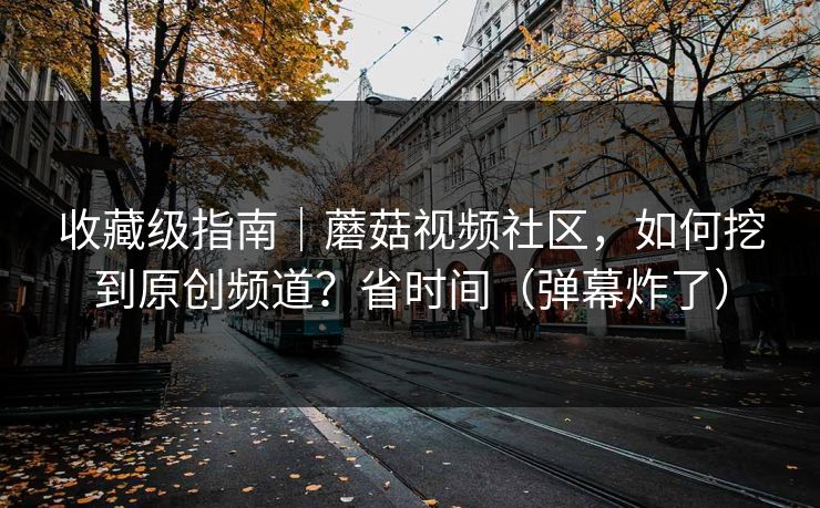 收藏级指南｜蘑菇视频社区，如何挖到原创频道？省时间（弹幕炸了）